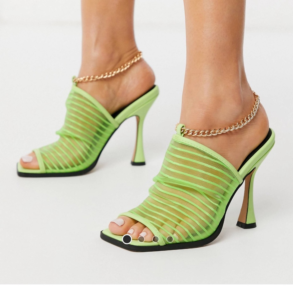 ASOS DESIGN Nelson square toe mesh heel sandal